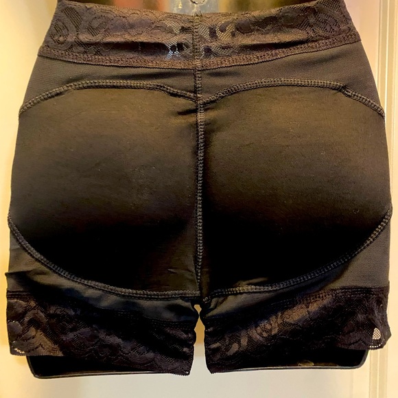 Black Lace Trim Body Shaping Tummy Control Butt Lift High Waisted Briefs size M - Picture 7 of 11